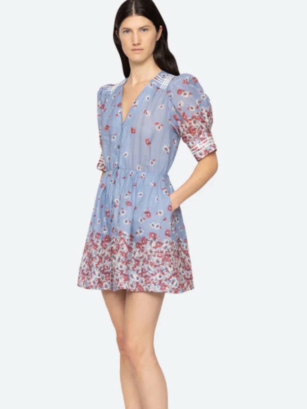 NWT SEA NY Whitney Print Puff Sleeve Dress